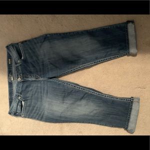 Silver plus size Capri jeans